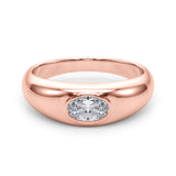 IGI Lab-Grown Oval Diamond Horizontal Bezel Solitaire Engagement Ring
