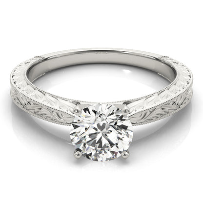 IGI Lab-Grown Round Cut D-VVS Diamond Solitarie Engagement Ring.