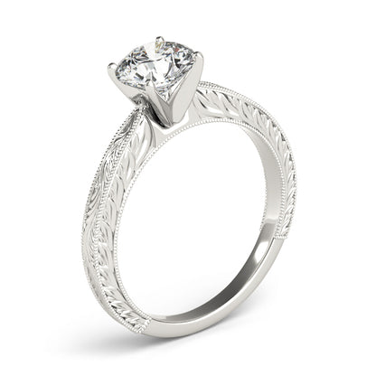 IGI Lab-Grown Round Cut D-VVS Diamond Solitarie Engagement Ring.