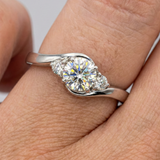 Lab Grown Triliogy Round Diamond Engagement Ring
