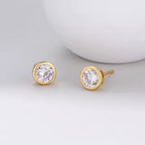 Lab Grown Diamond Rub Over Set Stud Earring