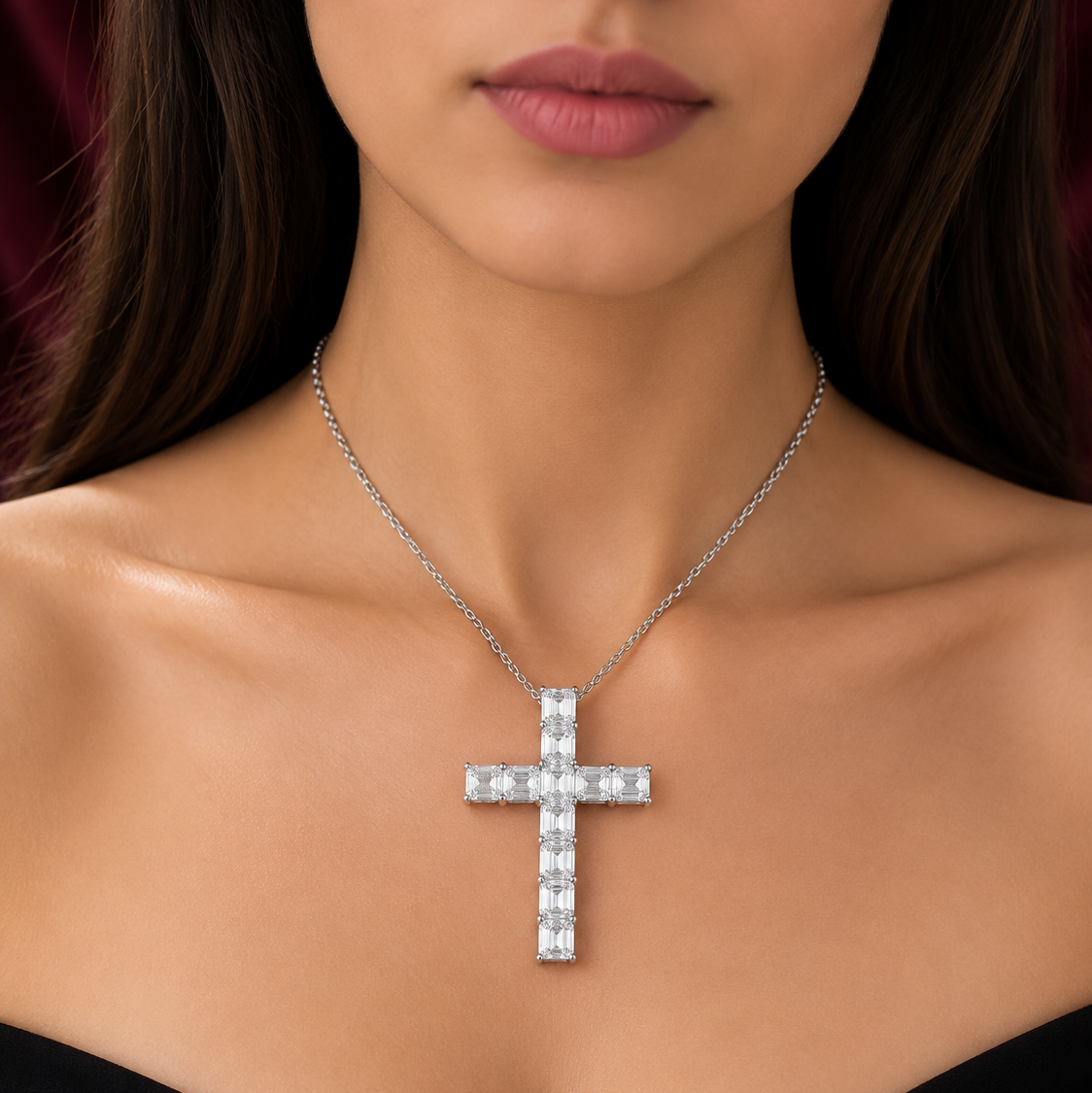 Cross Diamond Pendant Necklace Without Chain | Lab or Natural Diamonds