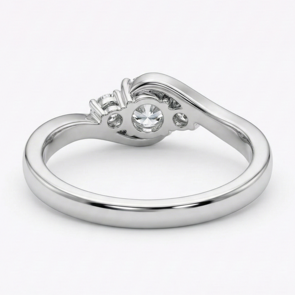 Lab Grown Triliogy Round Diamond Engagement Ring