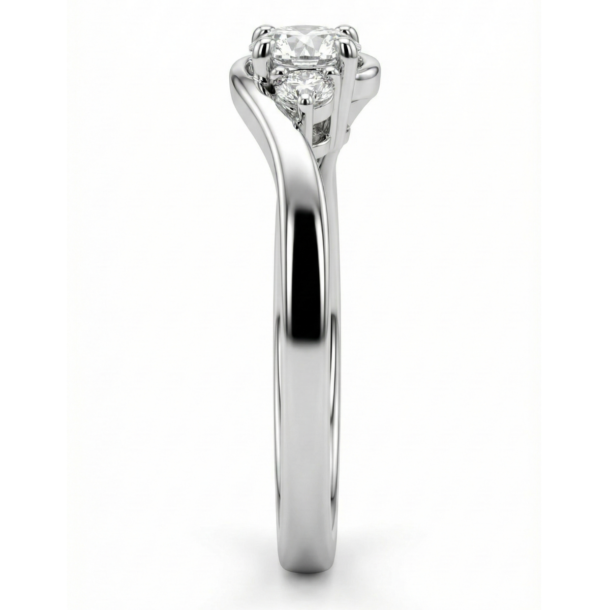 Lab Grown Triliogy Round Diamond Engagement Ring