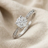 Lab Grown Diamond Engagement Ring with Shoulders 0.25ct H/SI in 925 Silver | FineDiam