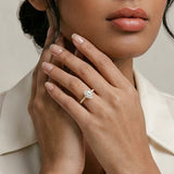 Oval 2.00ct Hidden Halo Lab Diamond Engagement Ring With Side Stones in 18K Gold