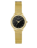 GUESS Women's Chelsea Watch W0647L8 – Black Dial, Stainless Steel with Crystals