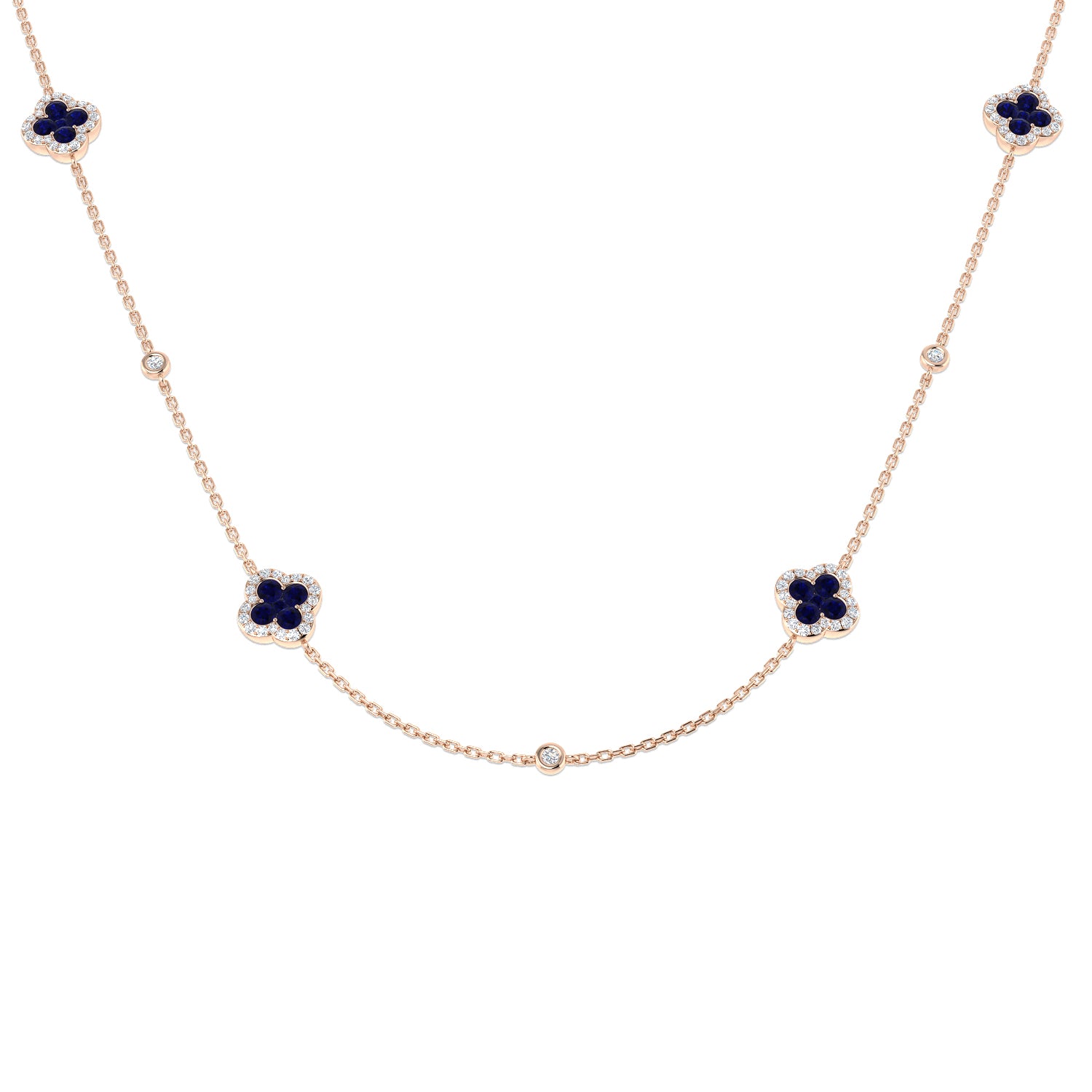 Simon Clover Diamond Necklace 1.5ct Gold Platinum