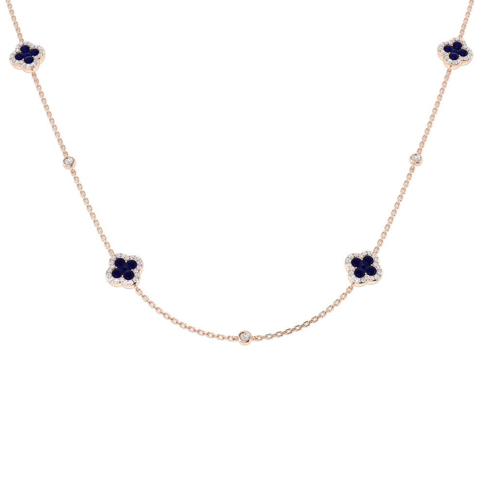 Simon Clover Diamond Necklace 1.5ct Gold Platinum