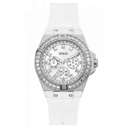Women s Guess White Crystallized Multifunction Watch GW0118L3