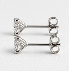 1.10ct Lab Grown Diamond Stud Earrings – Round Brilliant – 9K White Gold