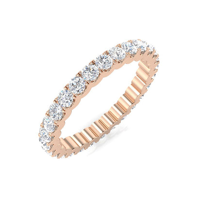 1.00 to 4.00 Carat Lab-Grown Round Cut D/VVS Diamond U-Prong Set Full Eternity Ring.