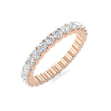 1.00 to 4.00 Carat Lab-Grown Round Cut D/VVS Diamond U-Prong Set Full Eternity Ring.