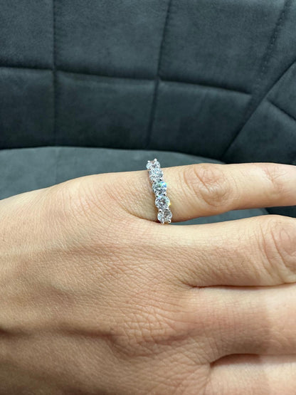 1.20Ct Five Stone Anniversary Ring in 9K White Gold, Perfect For Everyday