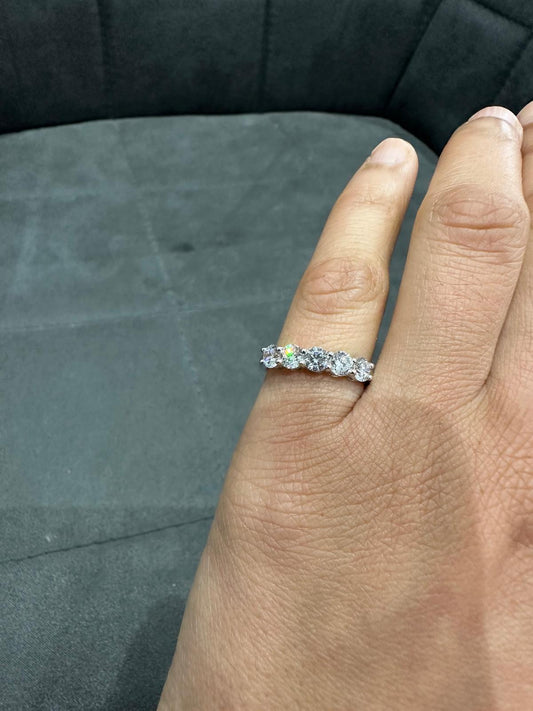 1.20Ct Five Stone Anniversary Ring in 9K White Gold, Perfect For Everyday