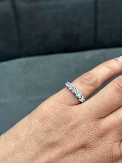 1.20Ct Five Stone Anniversary Ring in 9K White Gold, Perfect For Everyday