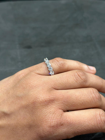 1.20Ct Five Stone Anniversary Ring in 9K White Gold, Perfect For Everyday