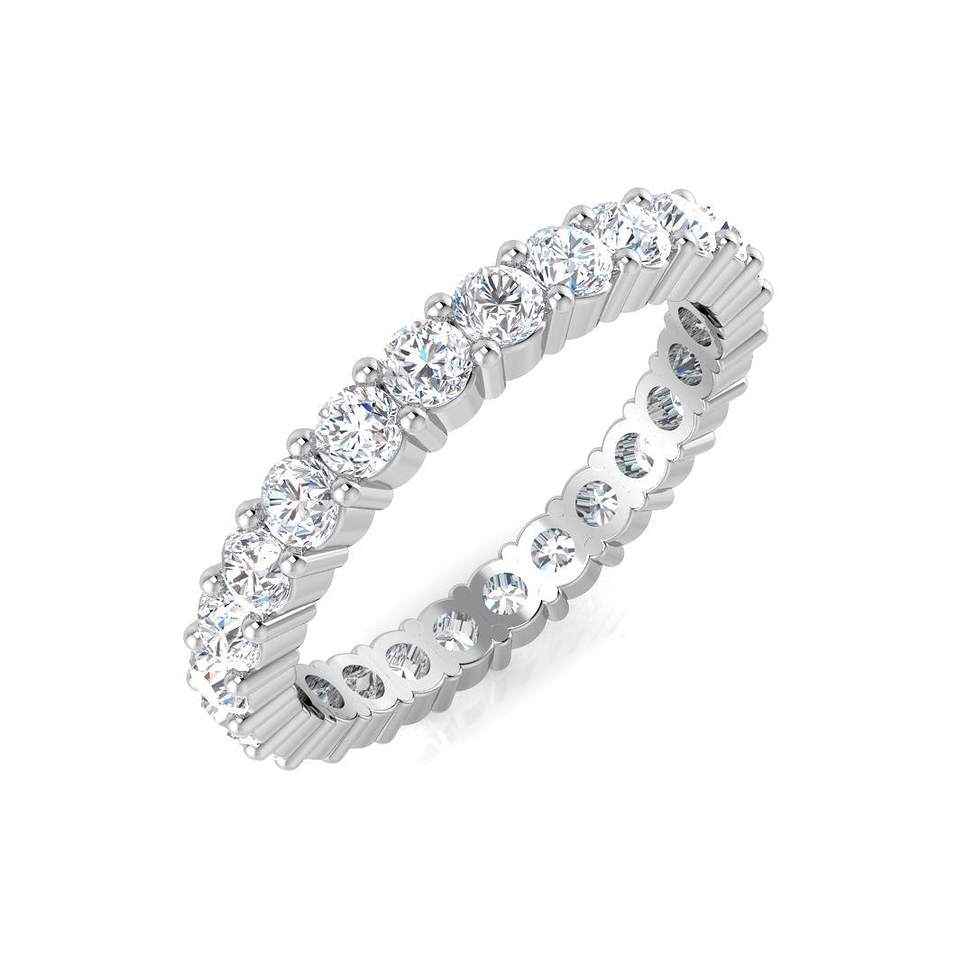 0.50-3.50 Carat Lab-Grown Round Cut D/VVS Diamond Prong Set Full Eternity Ring.
