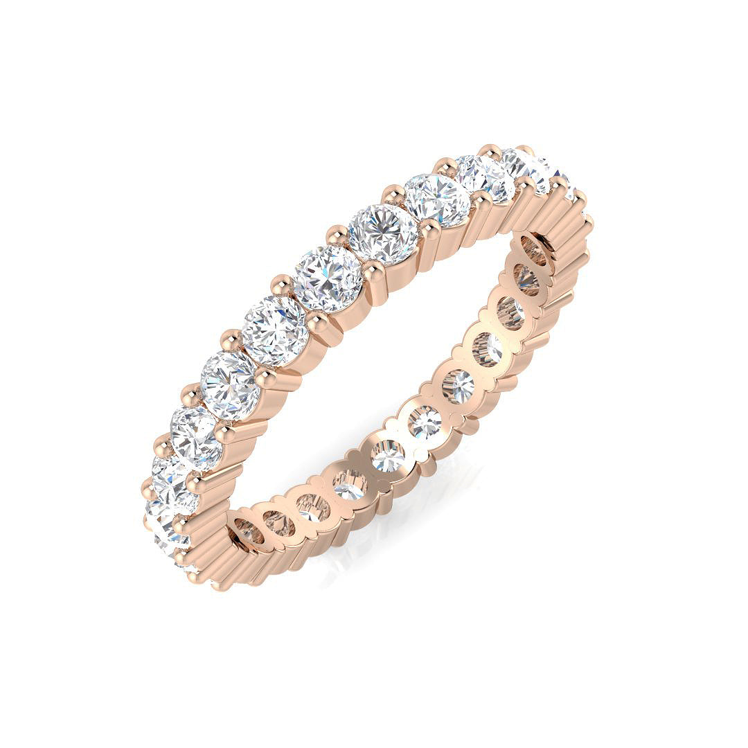 0.50-3.50 Carat Lab-Grown Round Cut D/VVS Diamond Prong Set Full Eternity Ring.