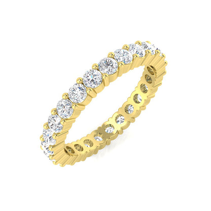 0.50-3.50 Carat Lab-Grown Round Cut D/VVS Diamond Prong Set Full Eternity Ring.