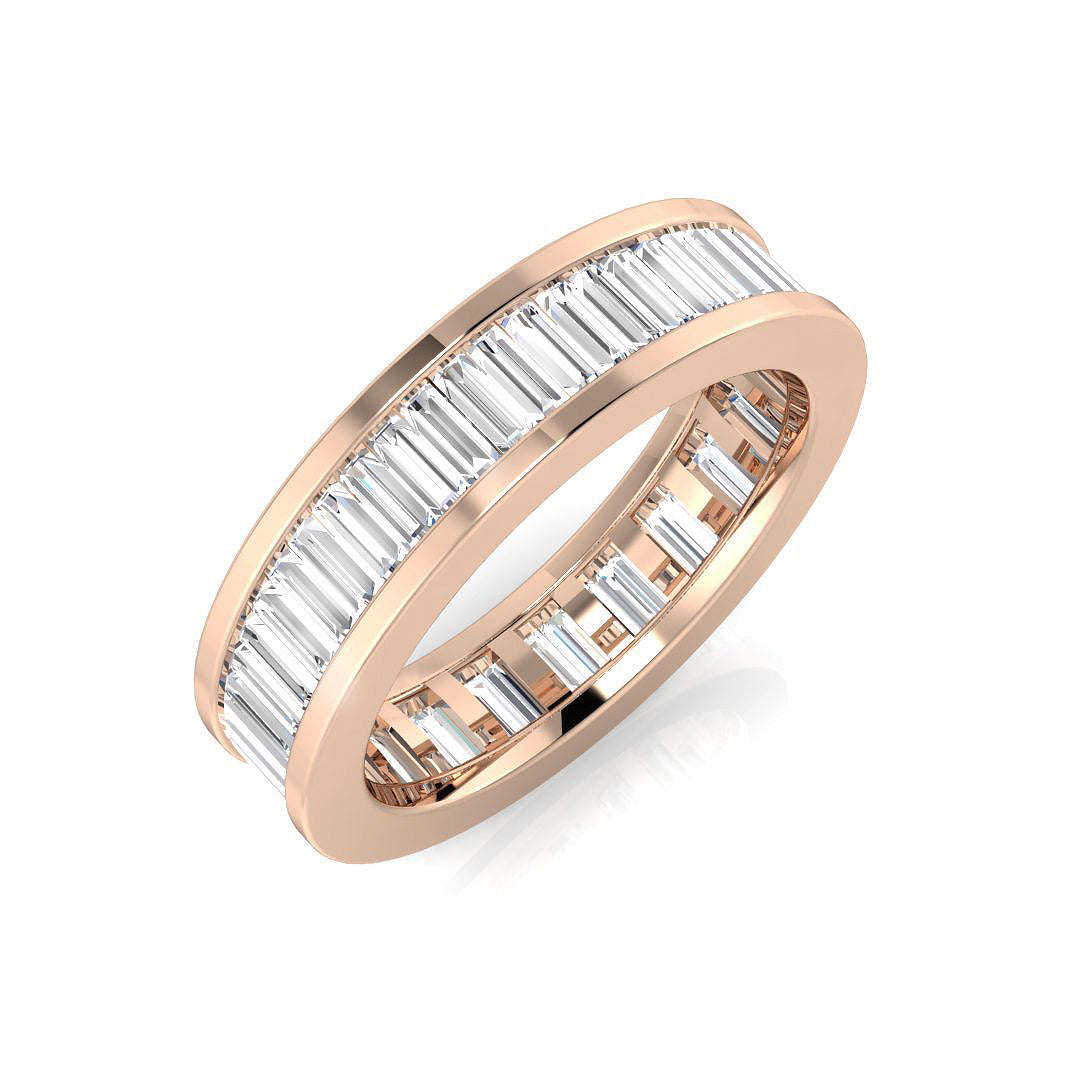 0.50-3.00ct Lab-Grown Baguette Cut D/VVS Diamond Channel Set Full Eternity Ring.