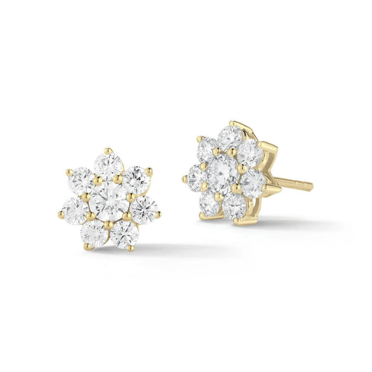 0.30ct Diamond Cluster Earrings in Yellow Gold