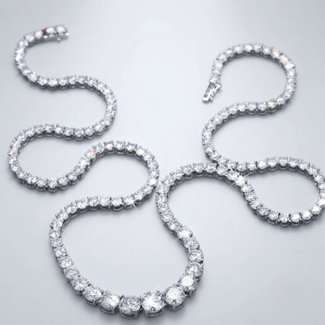 10.50 Carat Lab Grown Round Diamond Graduated Tennis Necklace Luxury Gift Wife