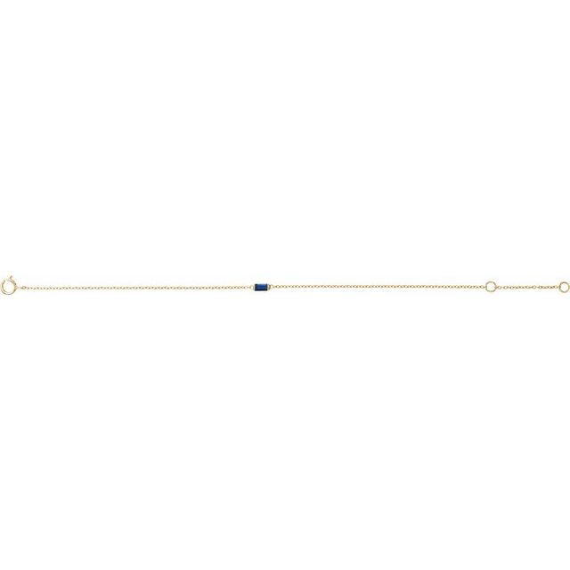 Straight Baguette Natural Blue Sapphire Baguette Bracelet In Gold & Platinum