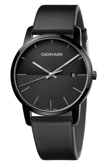 Calvin Klein City K2G2G4C1 Men’s Watch – Black Dial, Black Leather Strap