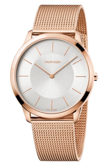 Calvin Klein Minimal Men's Watch – Stainless Steel Mesh Bracelet