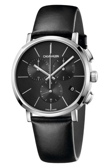 Calvin Klein High Noon Men’s Black Dial 43 mm Leather Watch