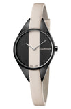 Calvin Klein Women's Rebel 29mm Cream/Black Dial Leather Watch