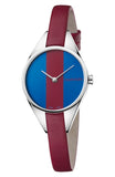 Calvin Klein Women’s Rebel K8P231UN 29mm Red & Blue Dial Leather Watch
