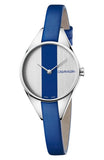 Calvin Klein Rebel Women's Watch – Silver Dial with Blue Stripe