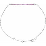 Natural Pink Sapphire Round Accented Bar Bracelet In Set