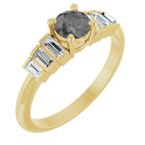 Round Gray Spinel Accented Ring with Diamond Accents in Gold