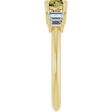 Round Green Sapphire & Diamond Accented Ring in Yellow Gold