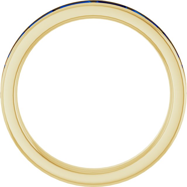 Straight Baguette Blue Sapphire Stackable Ring in Gold