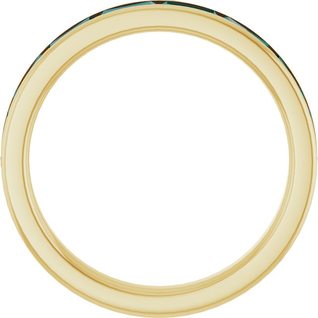 Straight Baguette Lab-Grown Alexandrite Stackable Ring in Gold