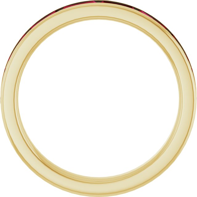 Straight Baguette Ruby Stackable Ring in Gold