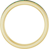 Straight Baguette Lab-Grown Emerald Stackable Ring in Gold
