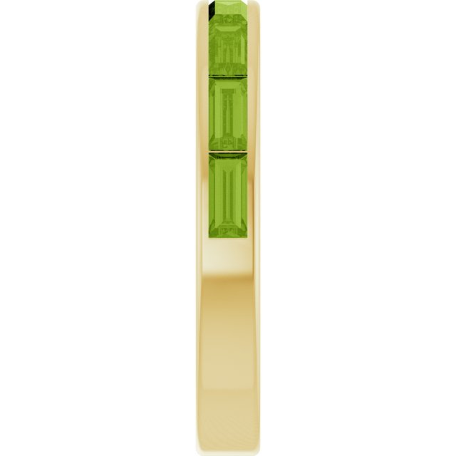 Straight Baguette Peridot Stackable Ring in Gold
