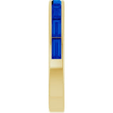 Straight Baguette Blue Sapphire Stackable Ring in Gold