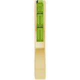 Straight Baguette Peridot Stackable Ring in Gold
