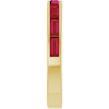 Straight Baguette Ruby Stackable Ring in Gold