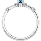 Oval Aquamarine Halo Ring with Diamond Accents in Platinum