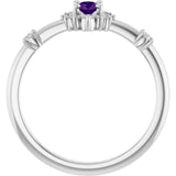 Oval Amethyst Halo Ring with Diamond Accents in White Gold