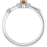 Oval Citrine Halo Ring with Diamond Accents in White Gold