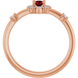 Oval Lab-Grown Ruby Halo Ring with Diamond Accents in Rose Gold