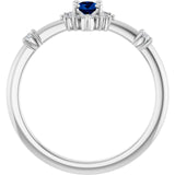 Oval Lab-Grown Blue Sapphire & Diamond Halo Ring in Platinum